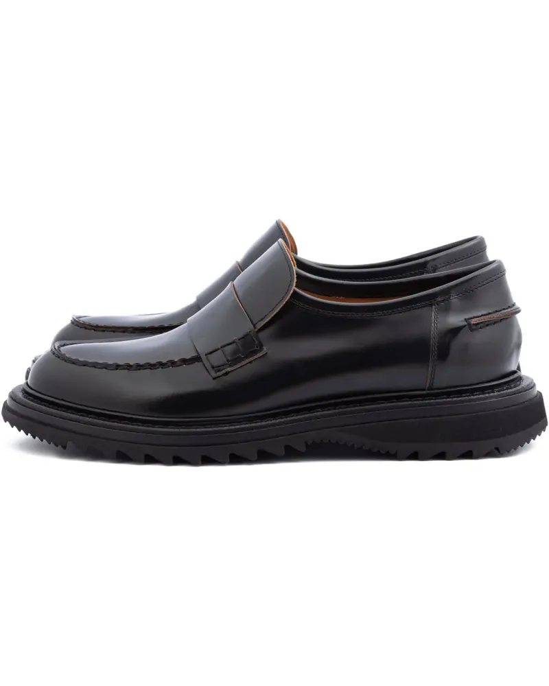 Buttero Lucca topstitched lug-sole loafers - Schwarz Schwarz