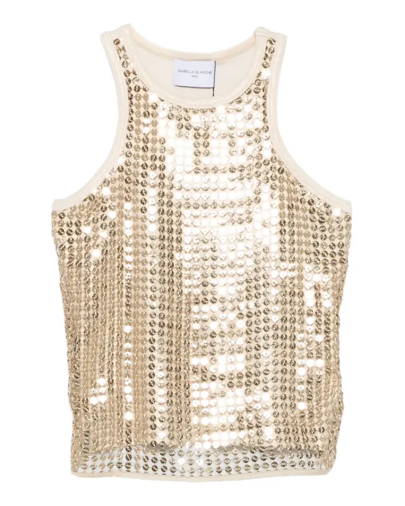 Isabelle Blanche sequin-embellishment tank top - Gold Gold
