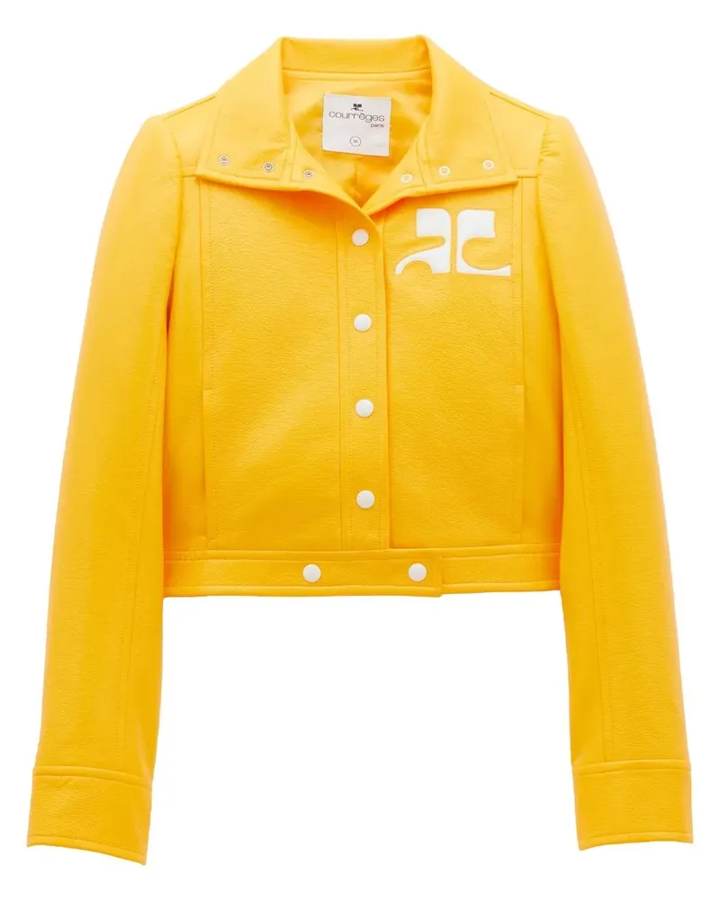 Courrèges Vinyl-Jacke mit Reißverschluss - Gelb Gelb
