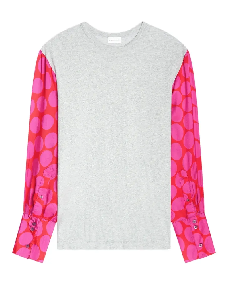 Dries van Noten T-Shirt mit Kontrastärmeln - Grau Grau