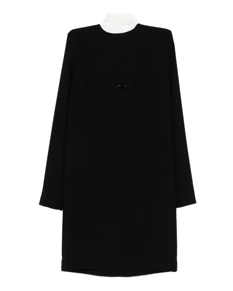 N° 21 Zweifarbiges Hemdkleid - Schwarz Schwarz