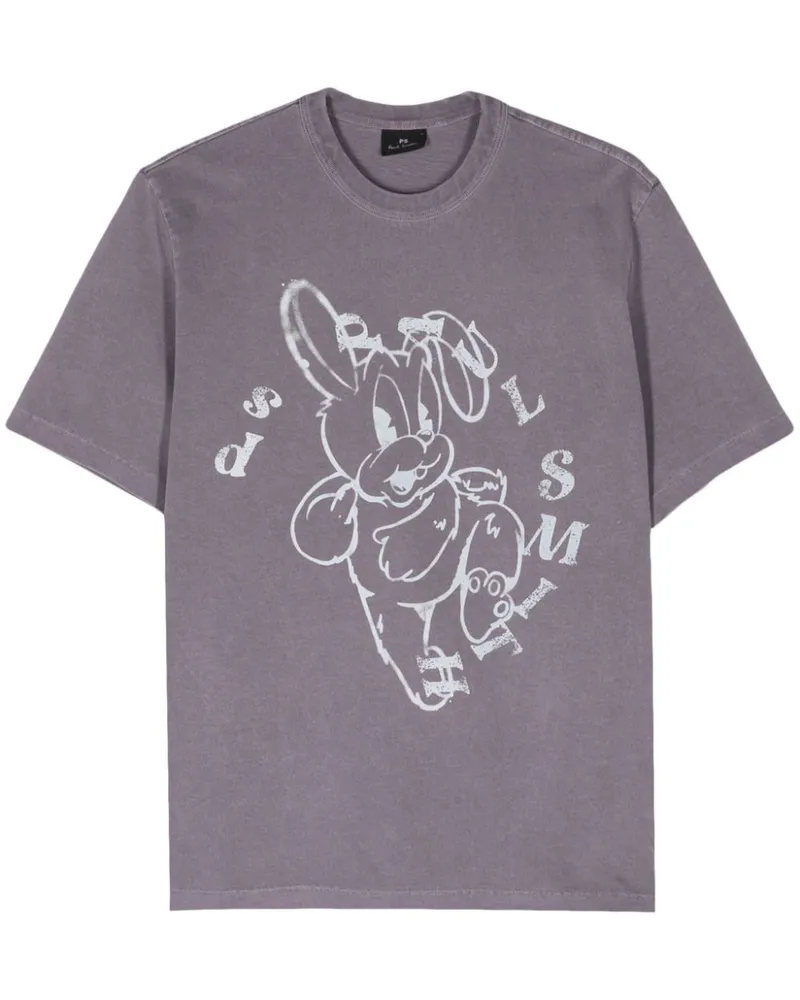 Paul Smith T-Shirt mit Bunny-Print Violett