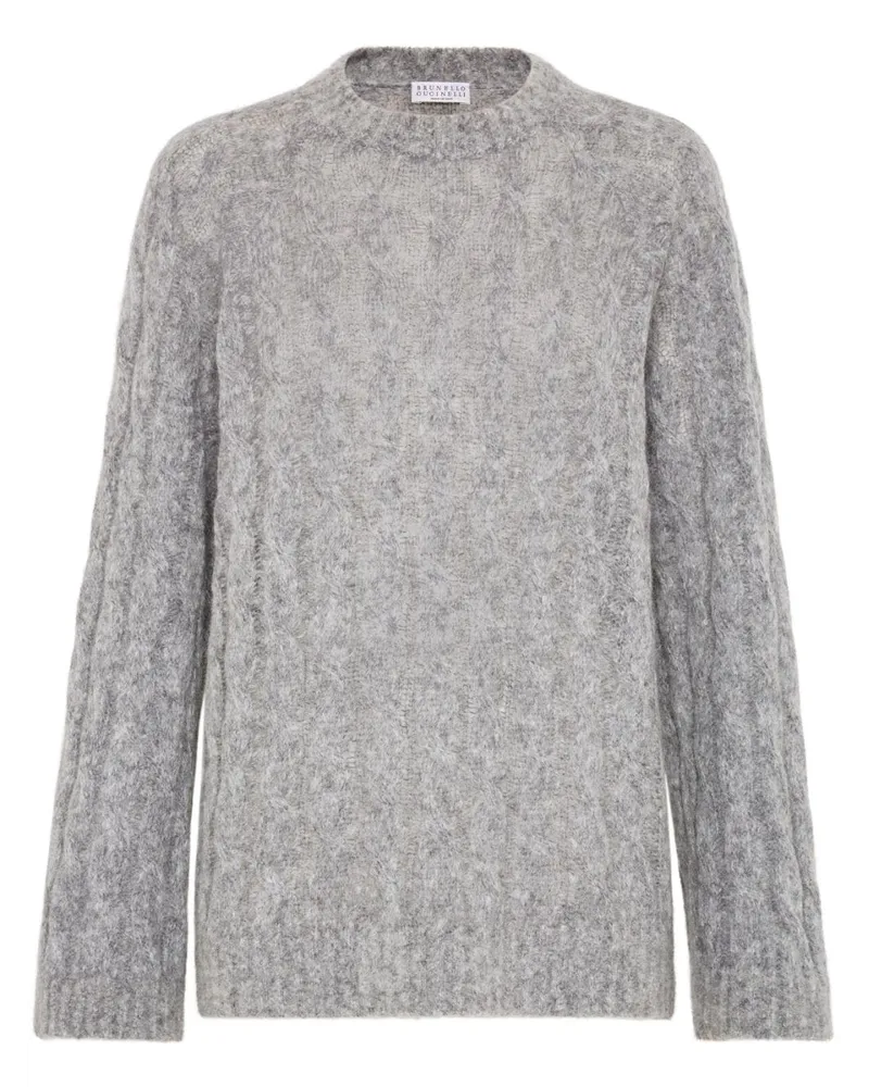 Brunello Cucinelli Pullover mit Zopfmuster - Grau Grau