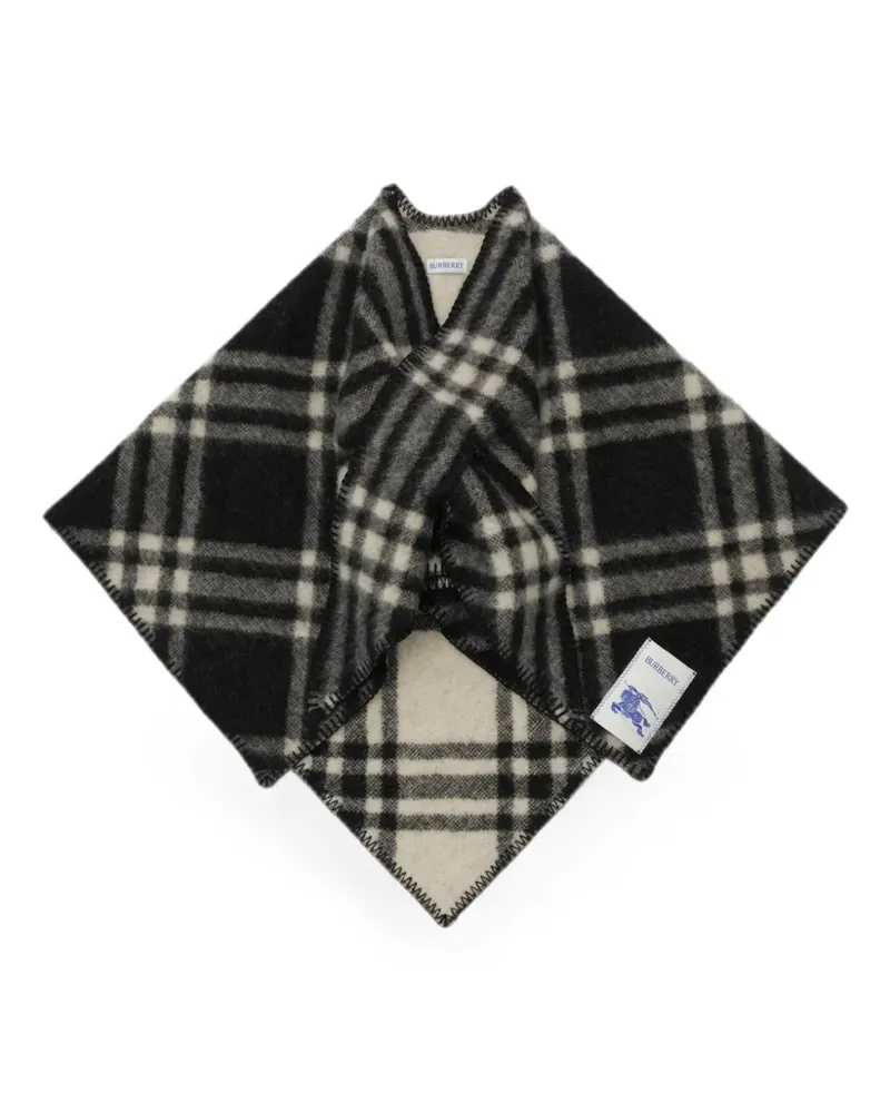 Burberry Karierter Schal - Schwarz Schwarz