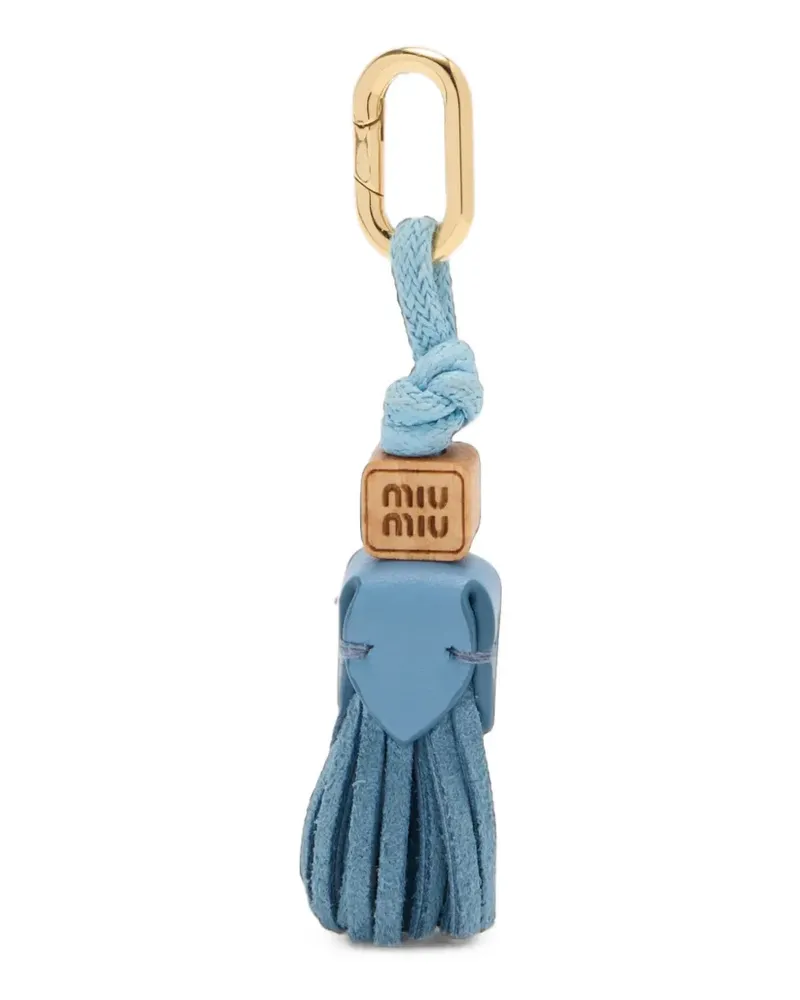 Miu Miu Taschenanhänger mit Quaste - Blau Blau