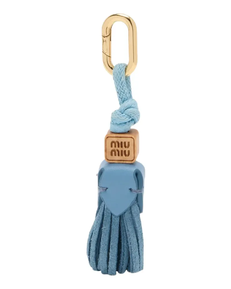 Miu Miu Taschenanhänger mit Quaste - Blau Blau