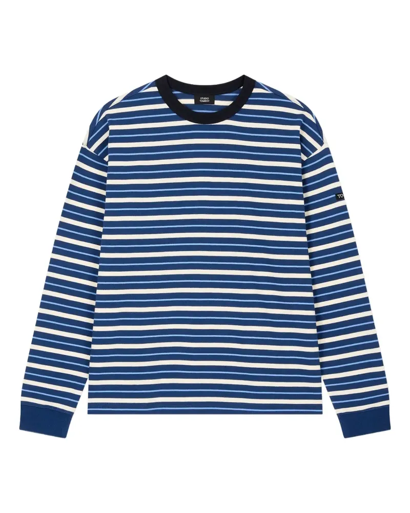 STUDIO TOMBOY Gestreiftes Langarmshirt - Blau Blau