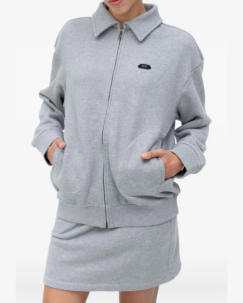 N° 21 Sweatshirt mit Reißverschluss - Grau Grau