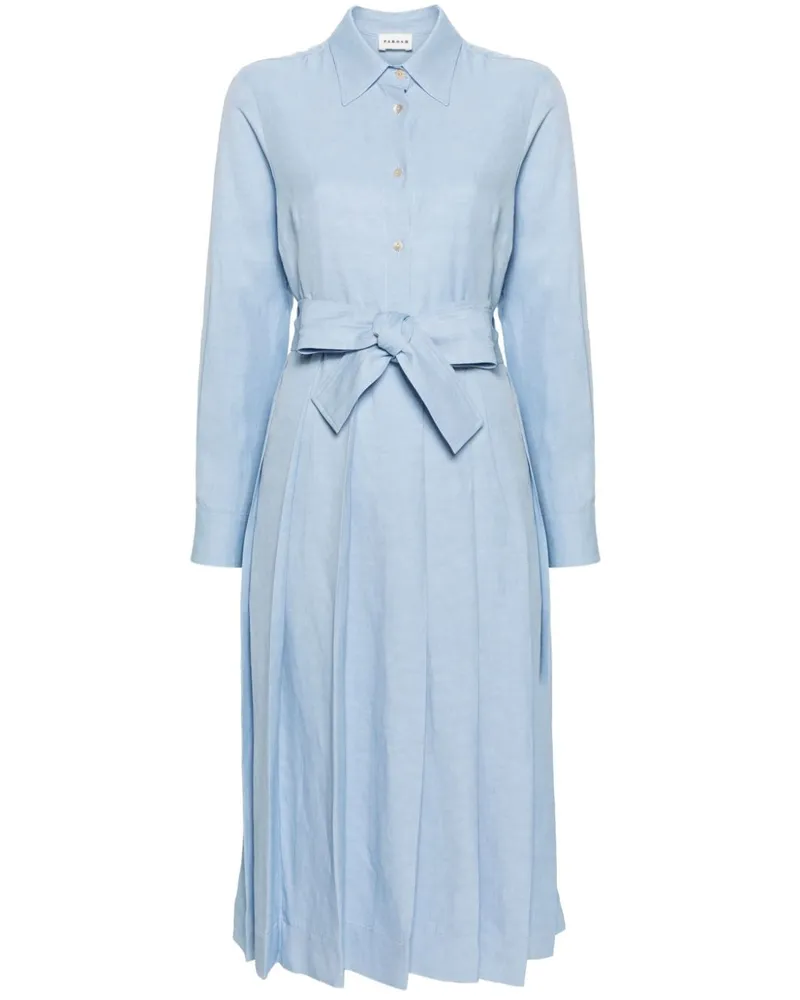 P.A.R.O.S.H. Hemdkleid mit langen Ärmeln - Blau Blau