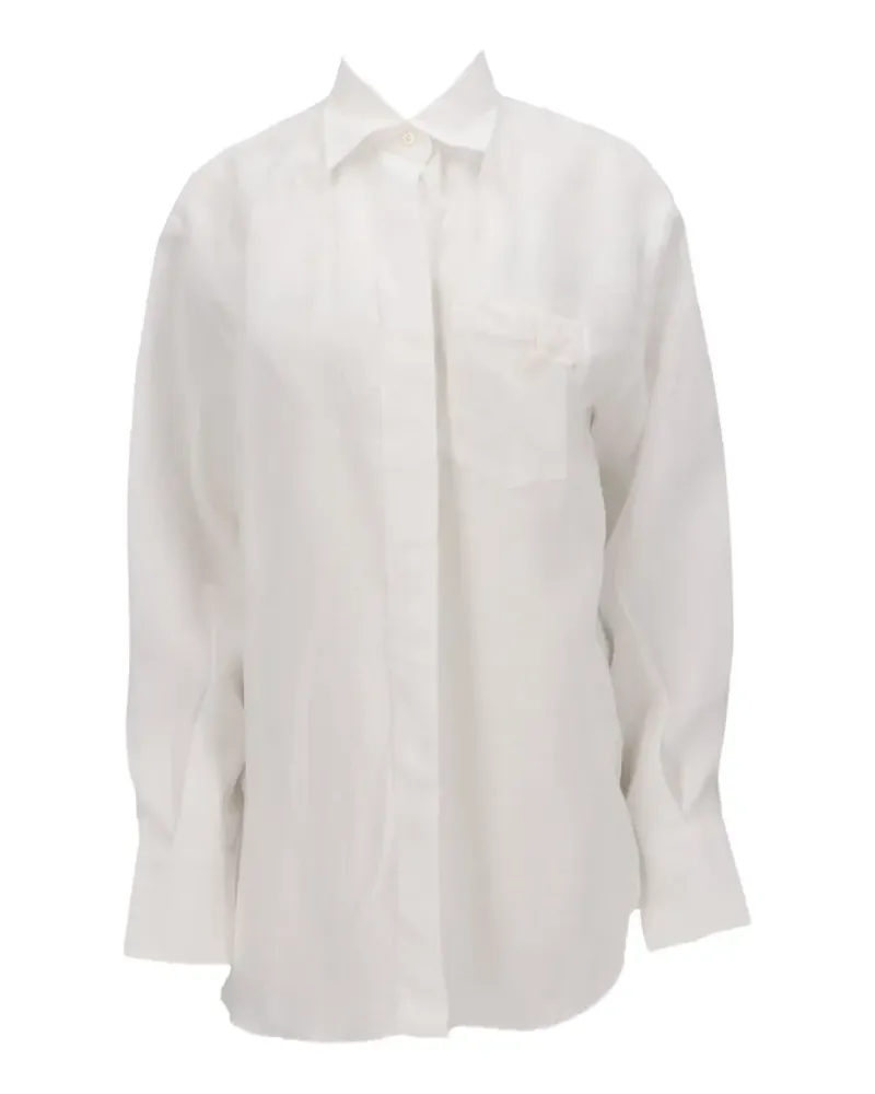 Isaia concealed-button long-sleeve shirt - Weiß Weiß