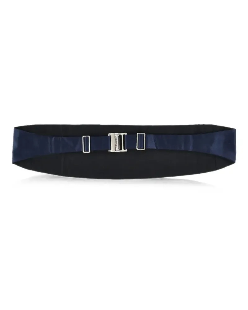 Corneliani pleated satin cummerbund - Blau Blau