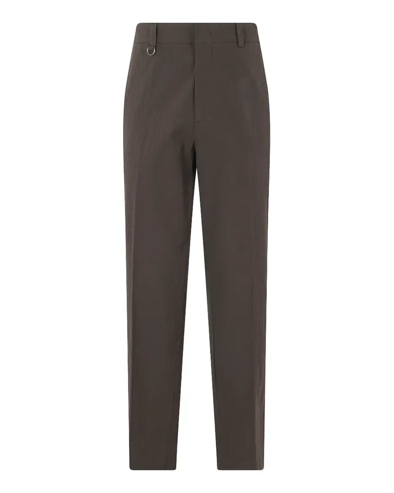 Paolo Pecora Milano seersucker-texture tailored trousers - Braun Braun
