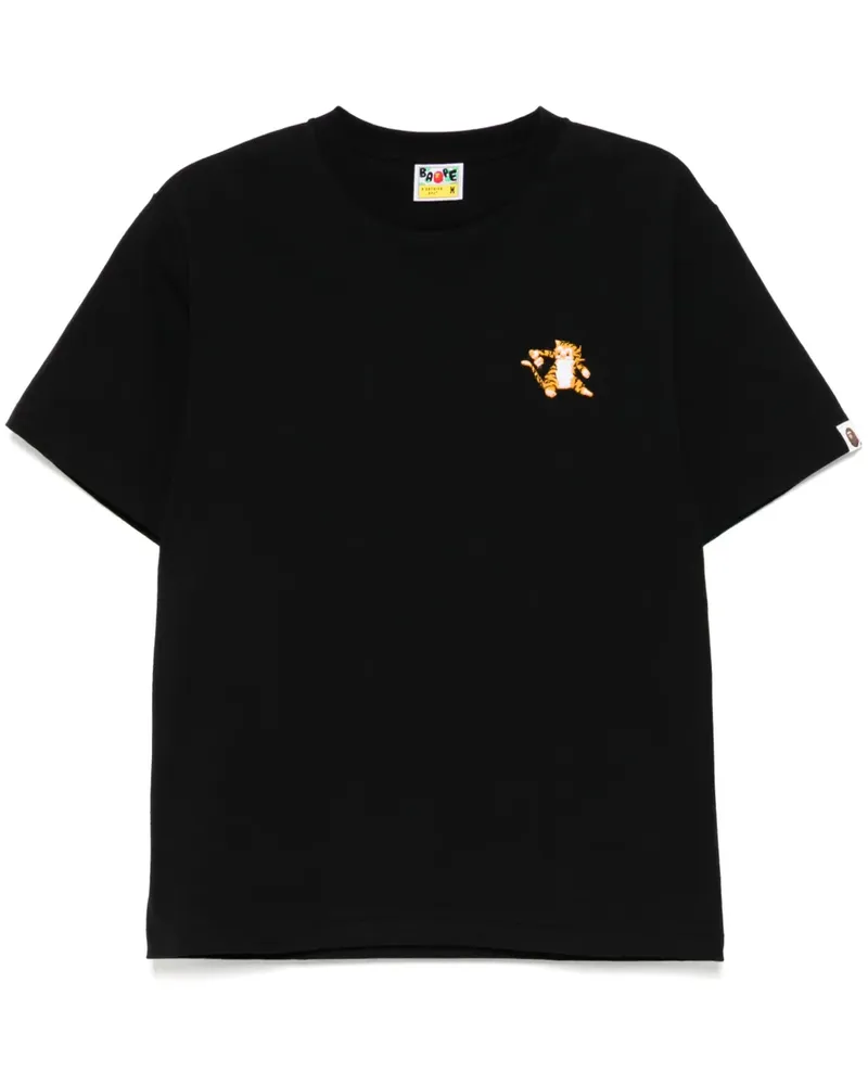BAPE T-Shirt mit Stickerei - Schwarz Schwarz