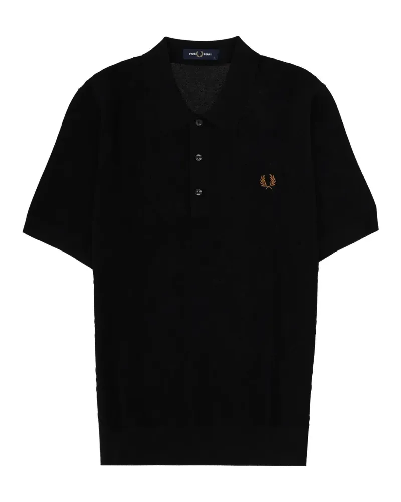 Fred Perry Poloshirt mit Argyle-Muster - Schwarz Schwarz