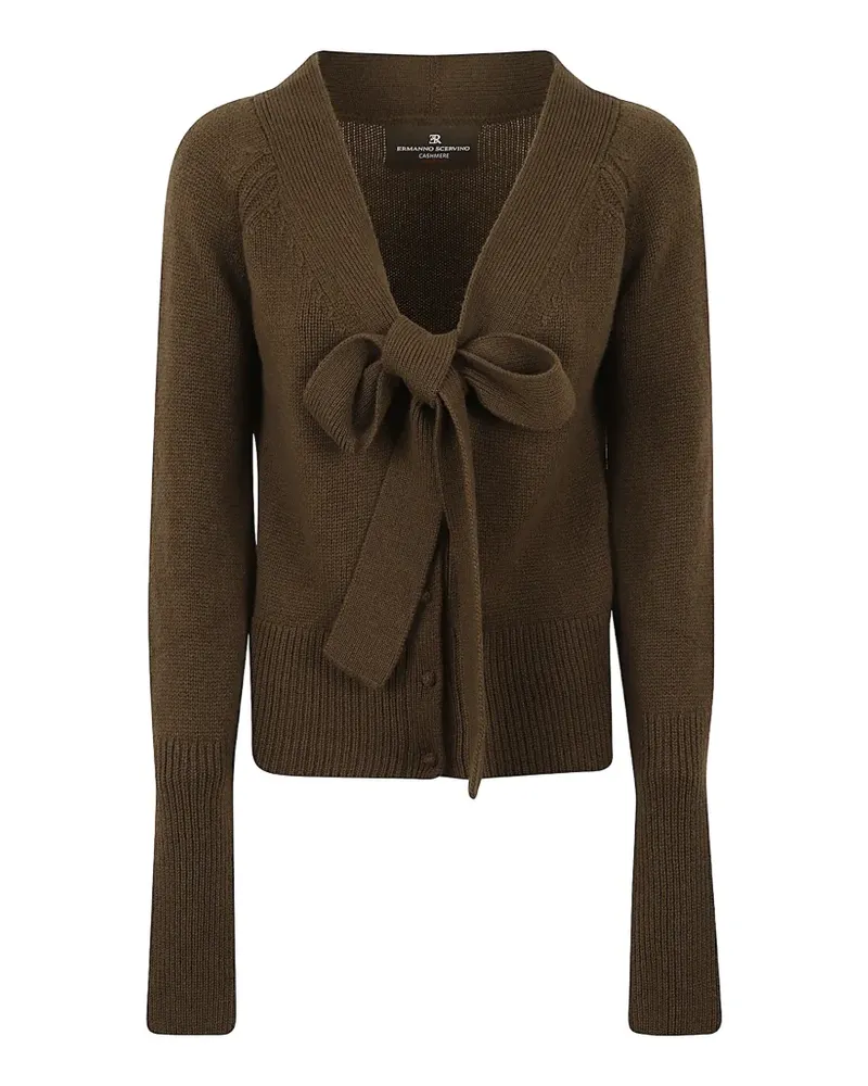 Ermanno Scervino bow-detail fine-knit cardigan - Grün Grün