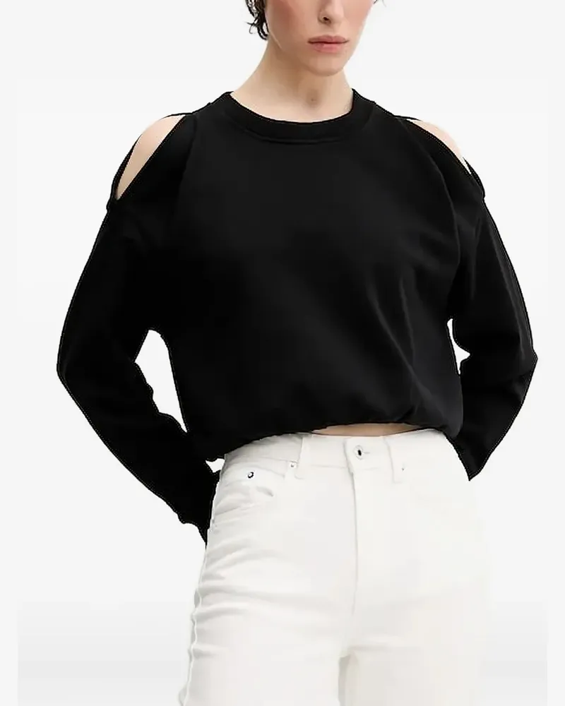 Karl Lagerfeld Sweatshirt mit Cut-Outs an der Schulter - Schwarz Schwarz