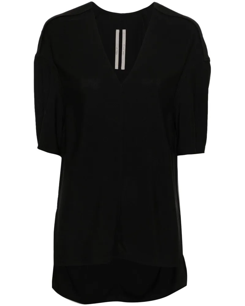 Rick Owens Bluse mit tiefen Schultern und V-Ausschnitt - Schwarz Schwarz