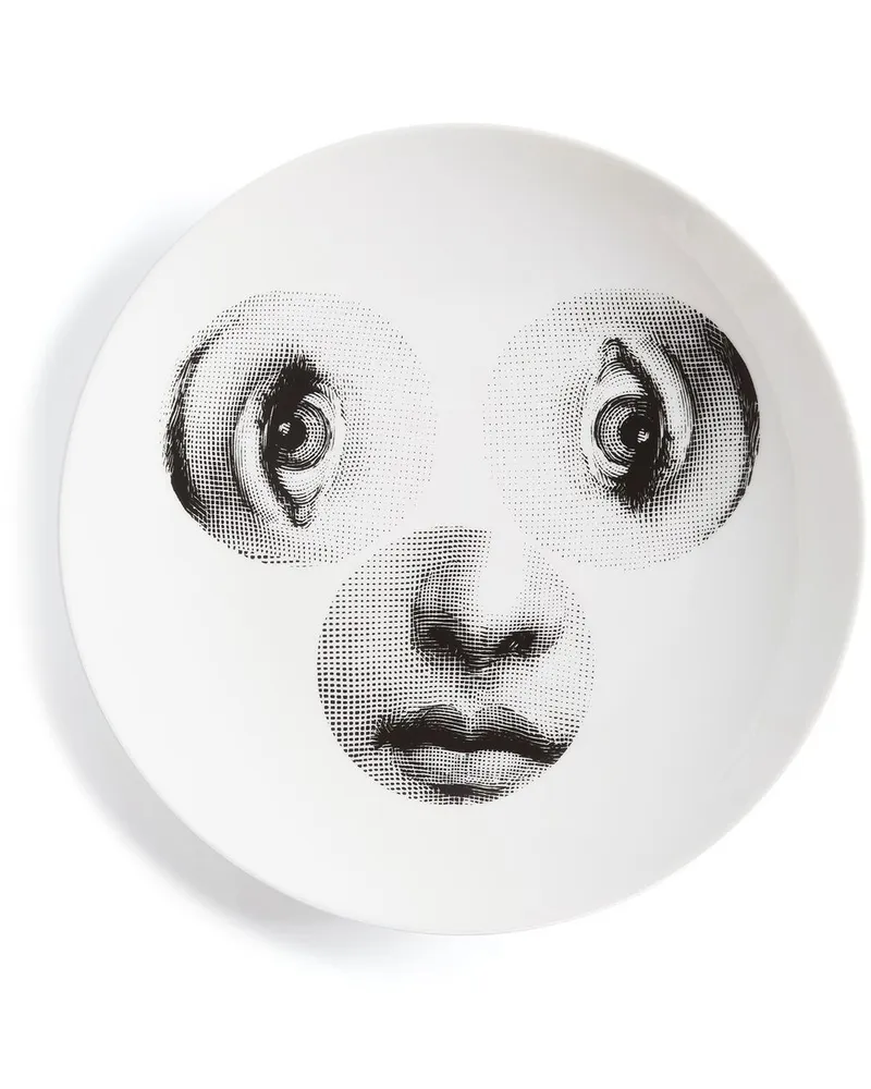 Fornasetti Tema e Variazioni n.40 Wandteller Weiß