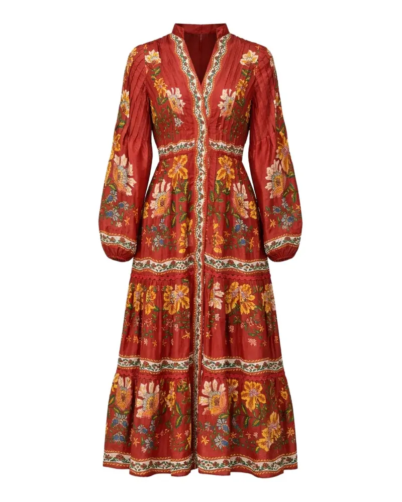 FARM Rio Garden Delight tiered maxi dress - Rot Rot
