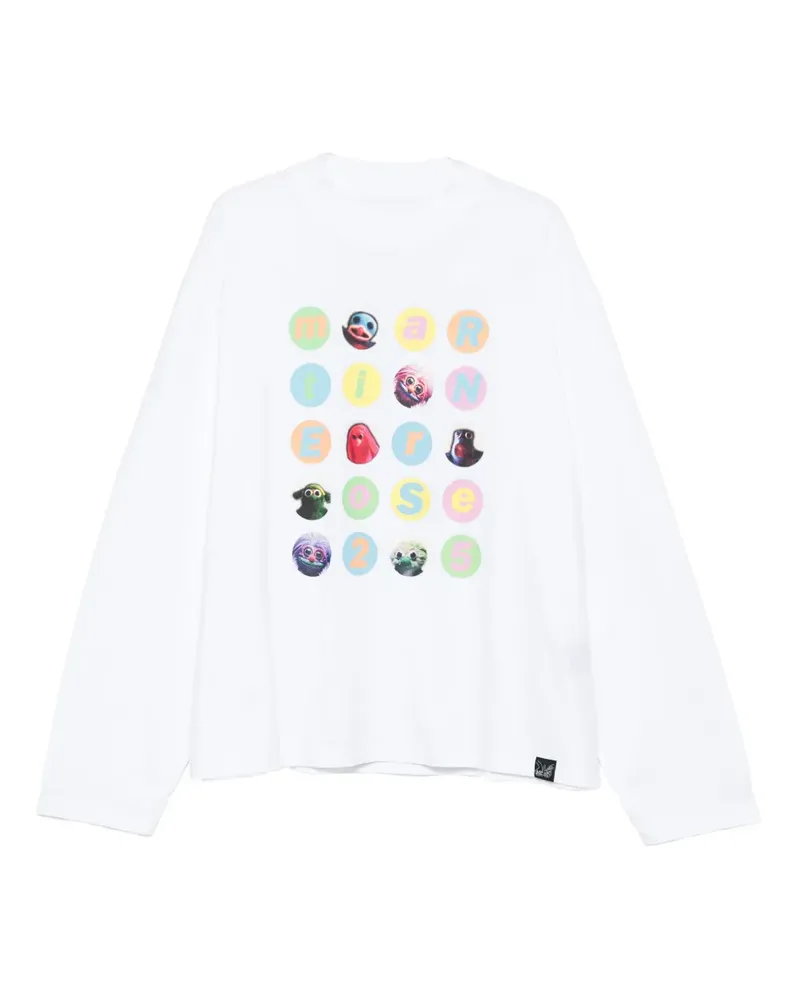 Martine Rose Langarmshirt mit grafischem Print - Weiß Weiß