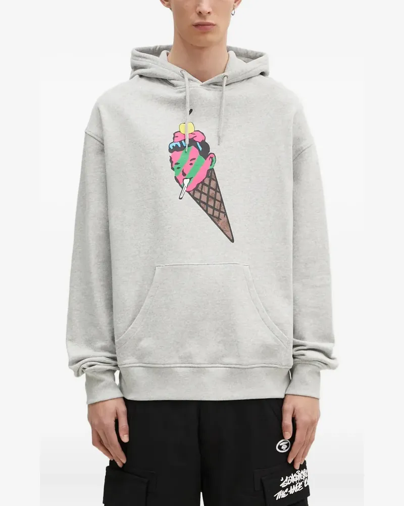 ICECREAM Hoodie mit Eiswürfel-Print - Grau Grau