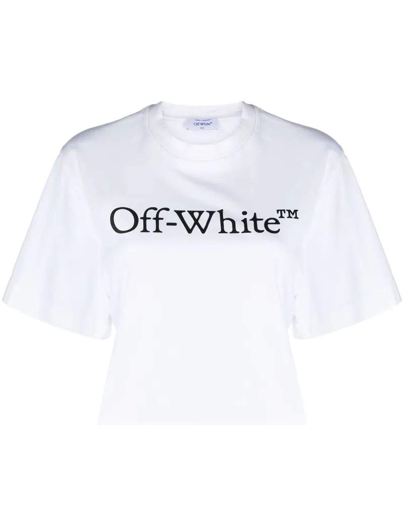 Tシャツ・カットソー Off-White Big Logo Bookish Cropped T-SHIRT Off-White Bookish logo-print Cotton T-shirt | White | FARFETCH