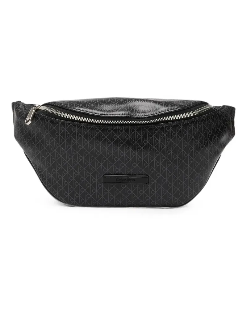 Calvin Klein monogram-print logo-plaque belt bag - Schwarz Schwarz