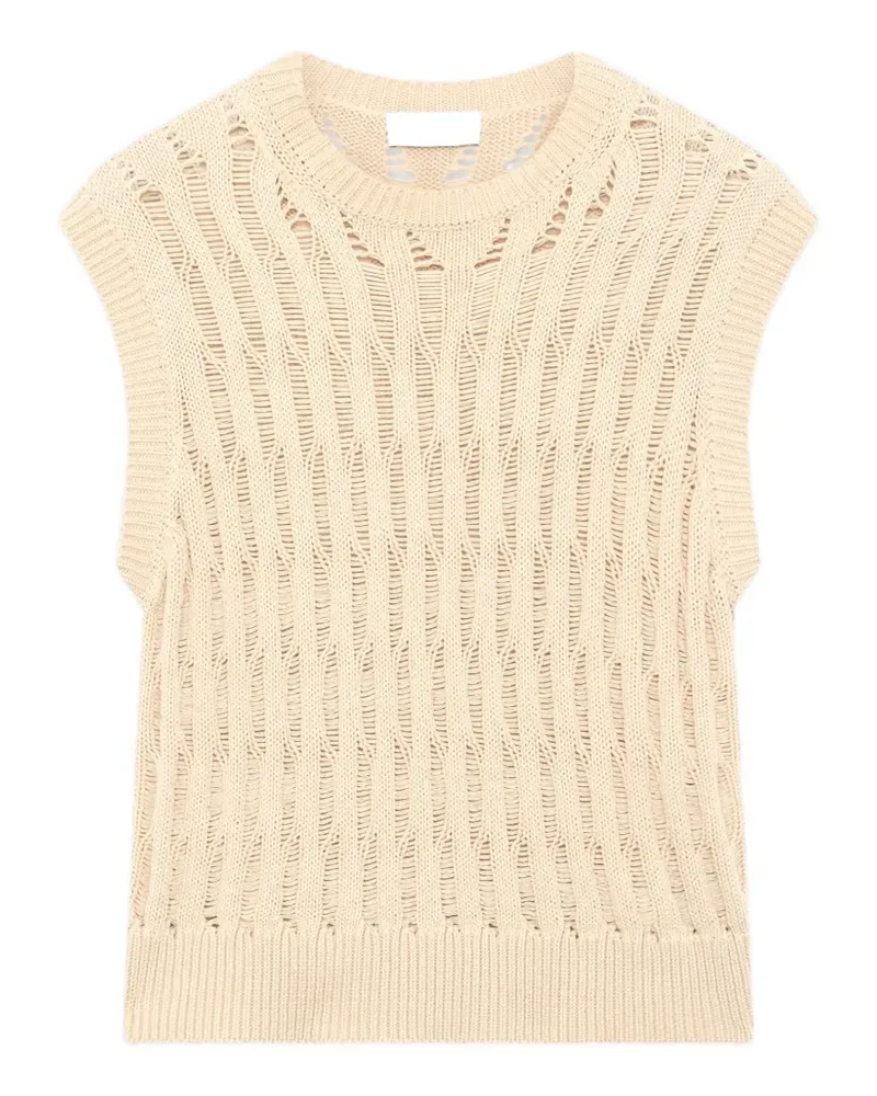 LARDINI Pullunder mit Lochstrickmuster - Nude Nude