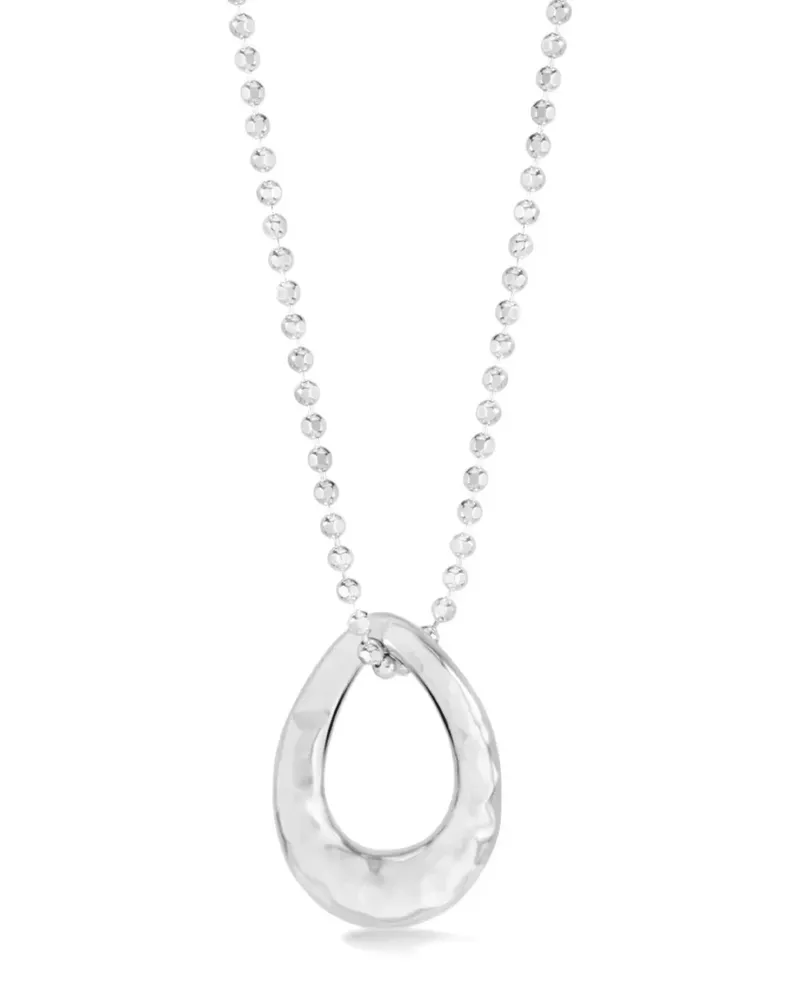 Dower & Hall Entwined Halskette mit ovalem Anhänger - Silber Silber