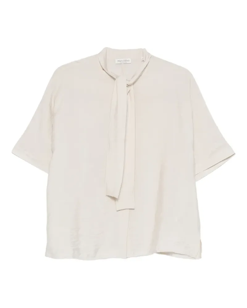 Marc O'Polo pussy-bow short-sleeve blouse - Nude Nude