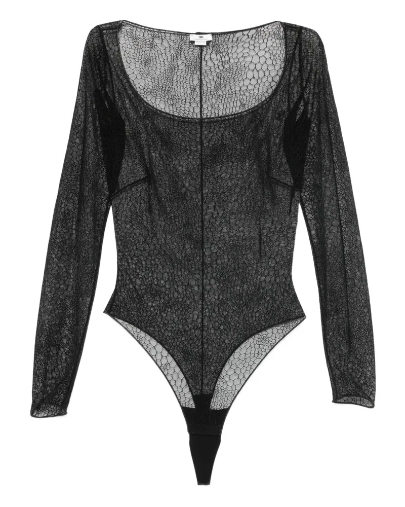 Elisabetta Franchi Langärmeliger Body - Schwarz Schwarz