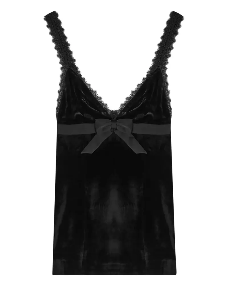 Ronny Kobo lace bow mini dress - Schwarz Schwarz