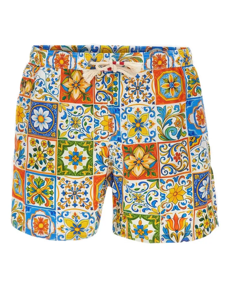 MC2 Saint Barth majolica-print swim shorts - Weiß Weiß