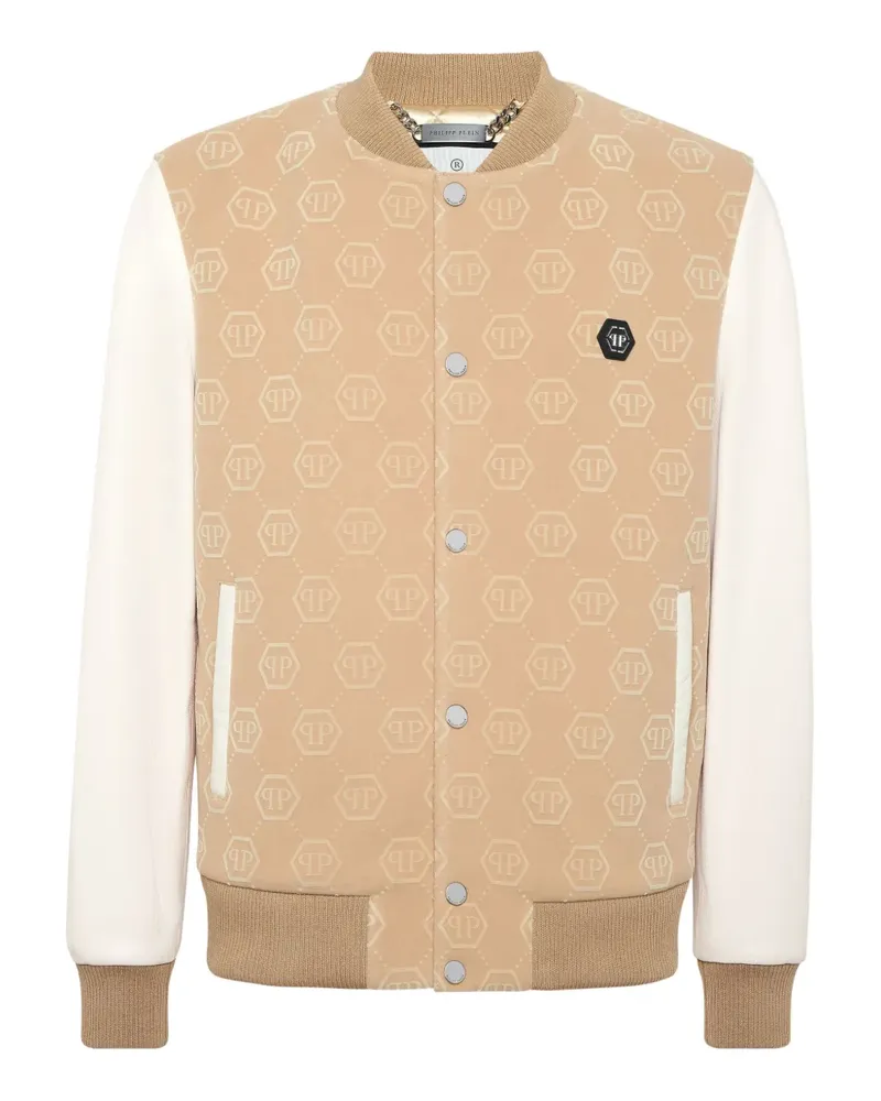 Philipp Plein Bomberjacke im College-Look - Nude Nude