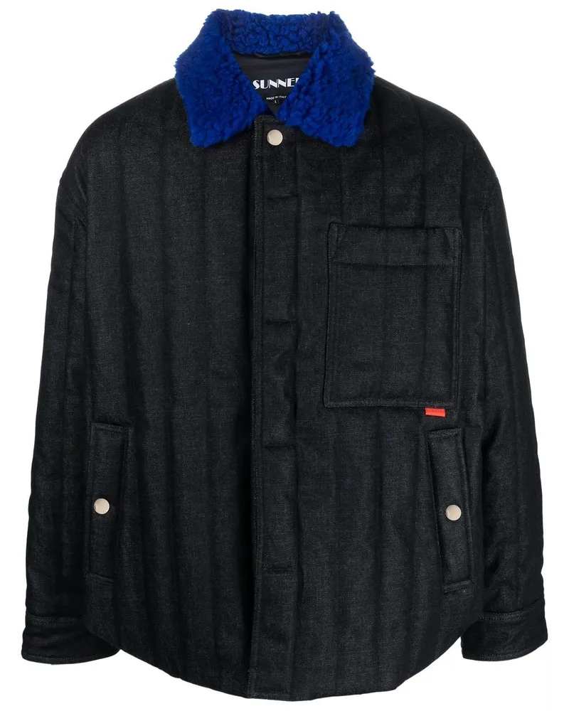 SUNNEI Gefütterte Jacke mit Kontrastkragen - Blau Blau