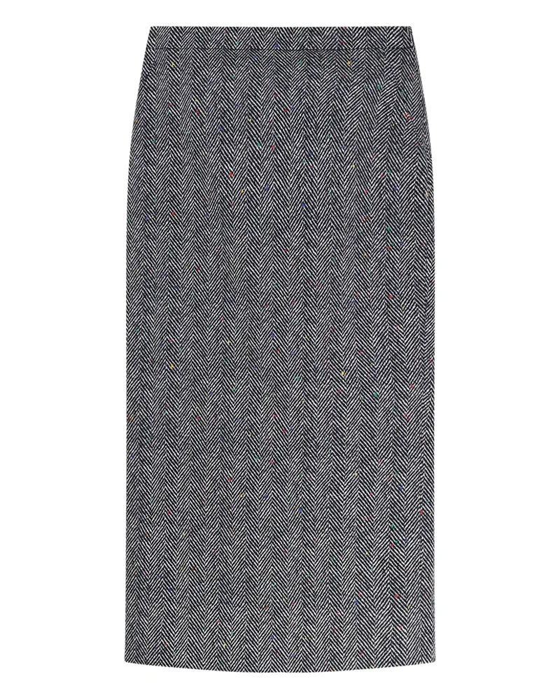 Givenchy herringbone-pattern midi pencil skirt - Schwarz Schwarz