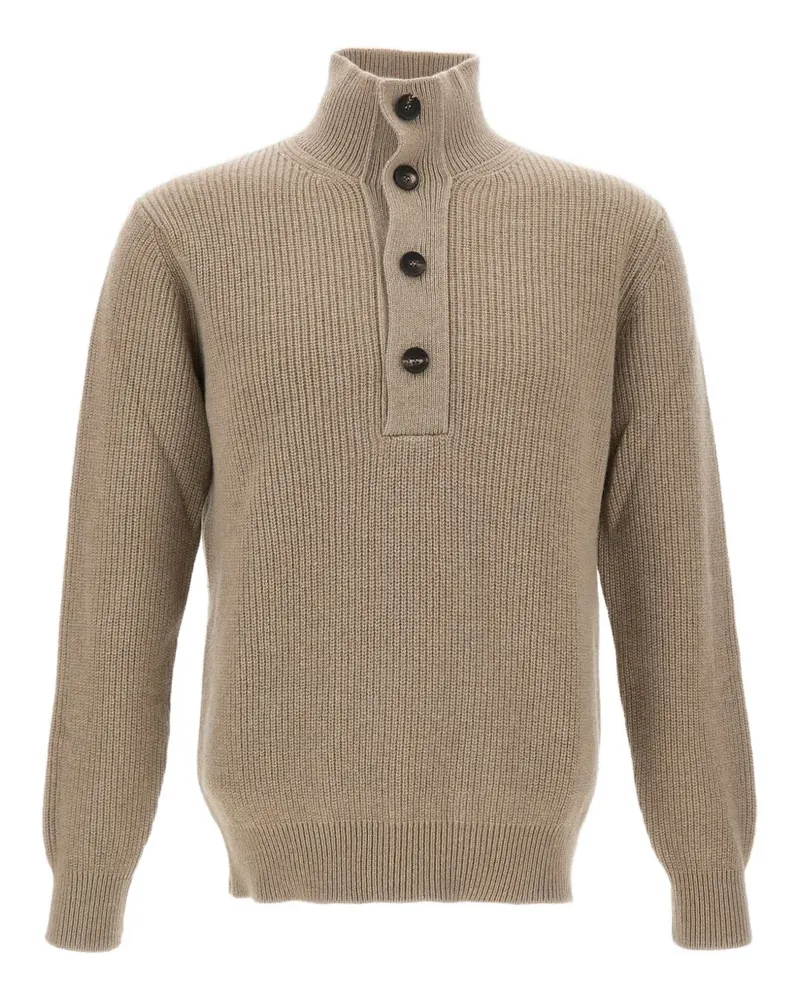 Filippo de Laurentiis Gerippter Pullover mit Stehkragen - Nude Nude