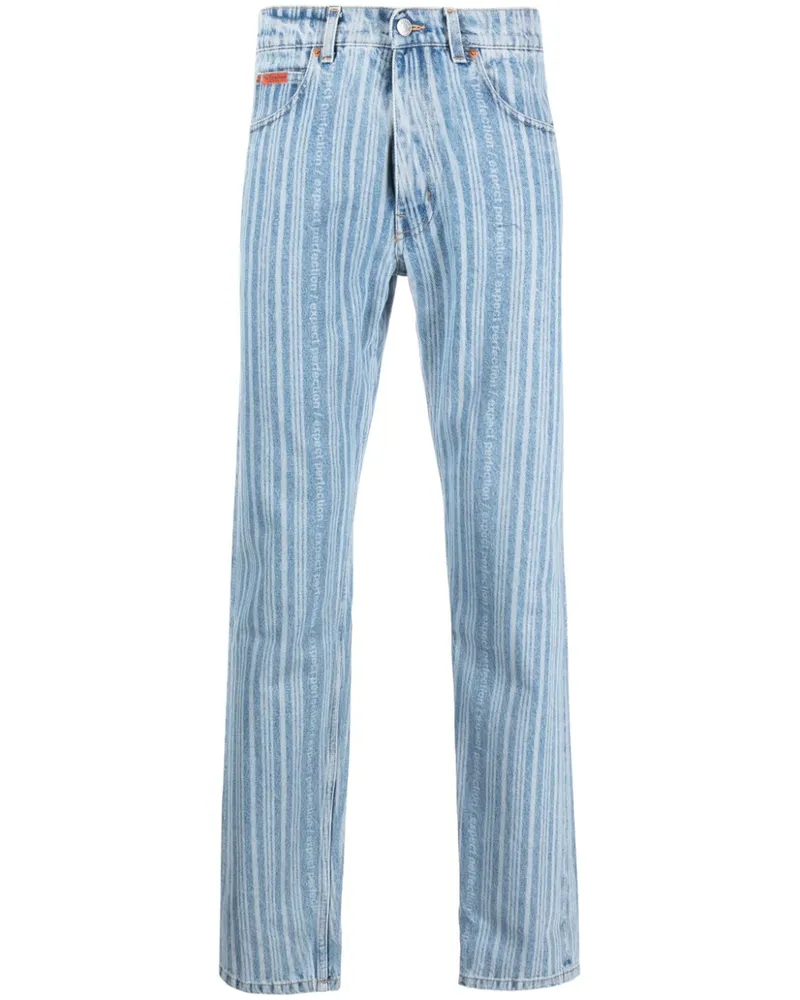 Martine Rose Gestreifte Straight-Leg-Jeans Blau