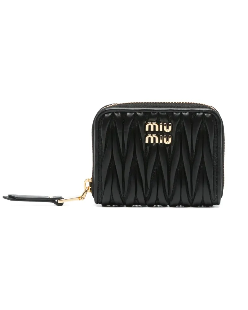 Miu Miu Portemonnaie aus Matelassé-Leder - Schwarz Schwarz