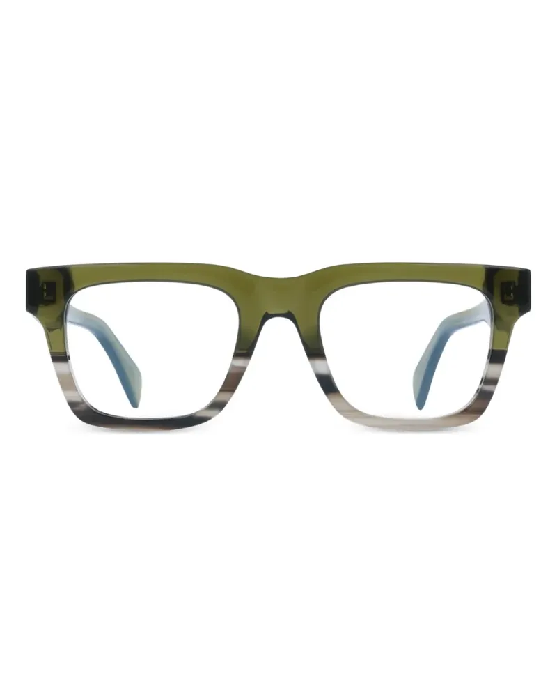 Paul Smith Gestreifte Brille mit eckigem Gestell - Grün Grün