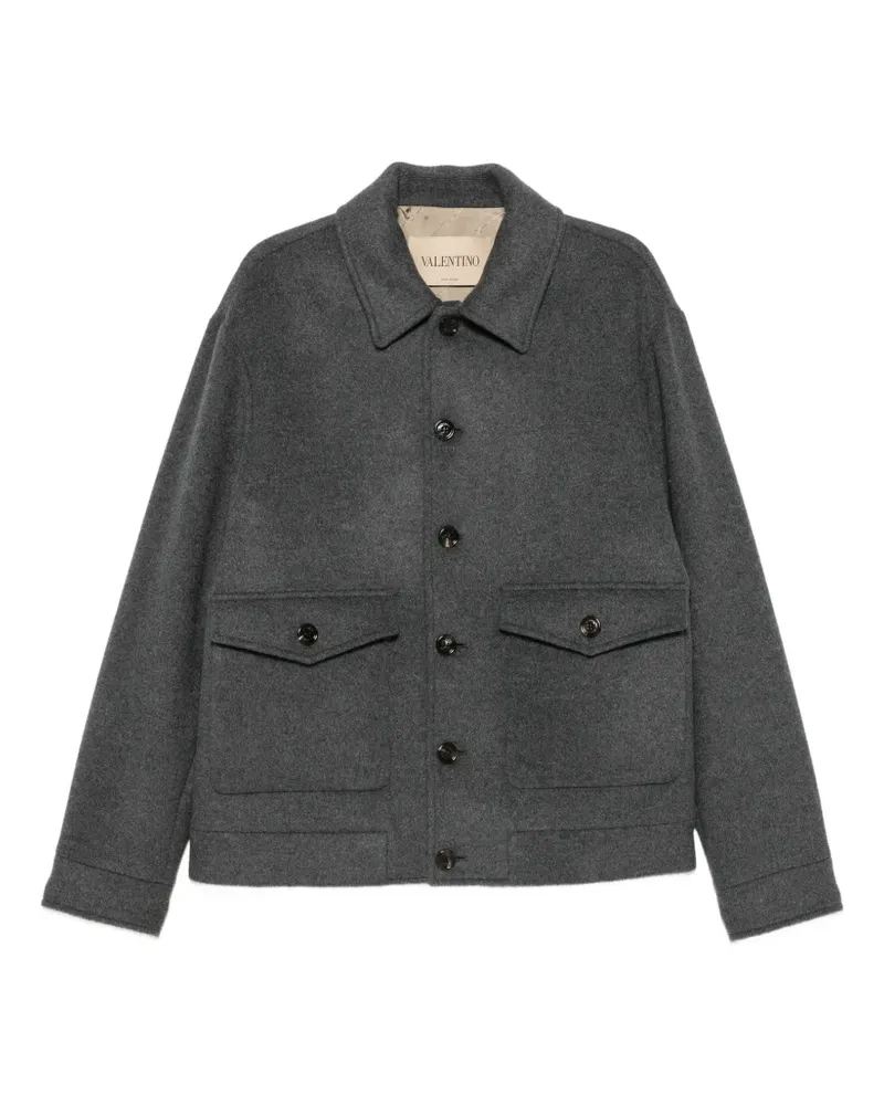 Valentino Garavani button-fastening flap-pocket jacket - Grau Grau