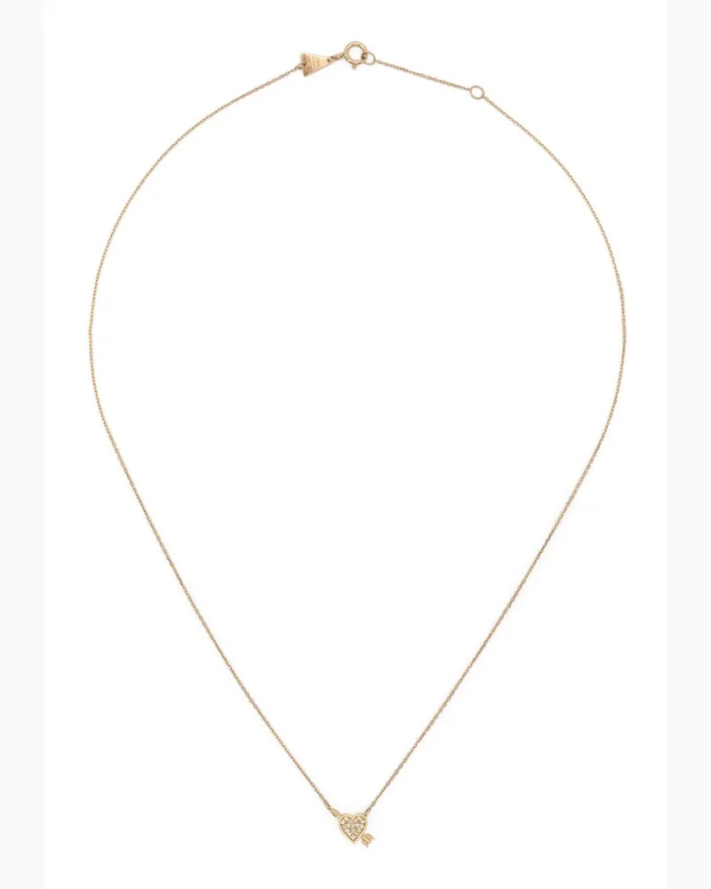 Adina Reyter 14kt Gelbgoldhalskette mit Diamanten und Herzanhänger Gold