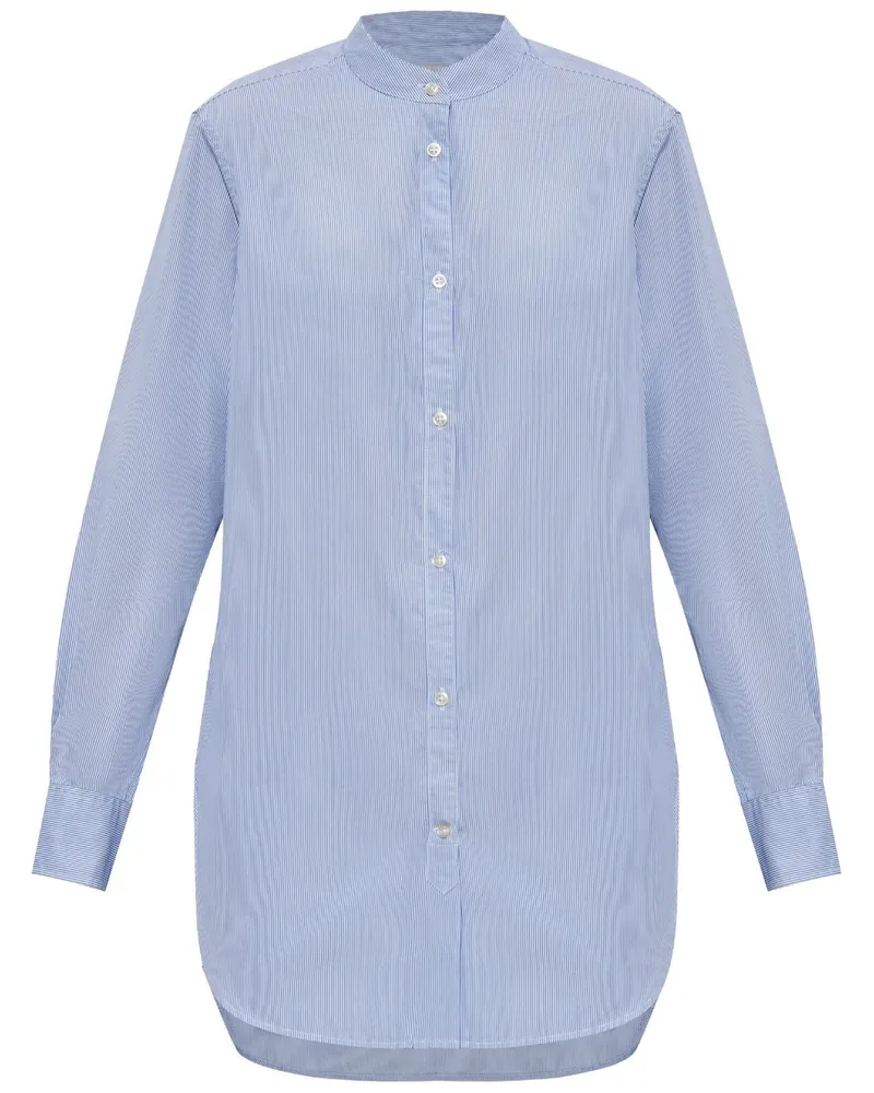 Officine Generale Gestreiftes Hemd aus Popeline - Blau Blau