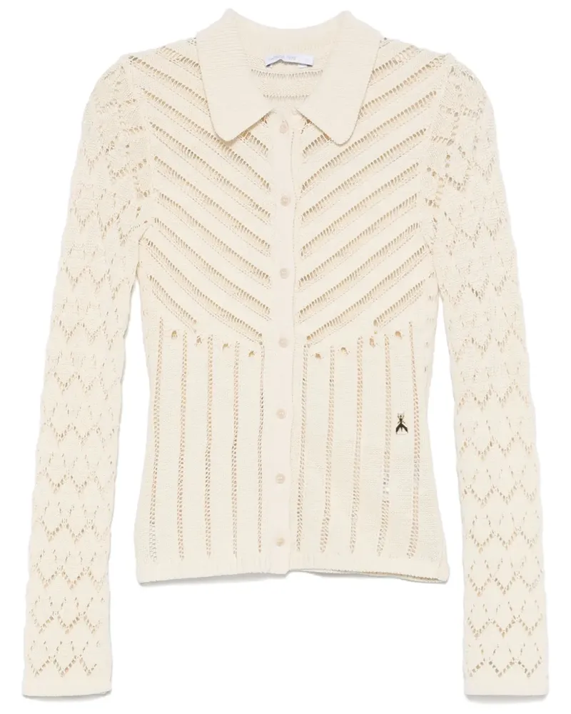 Patrizia Pepe Cardigan mit Lochstrickmuster - Nude Nude