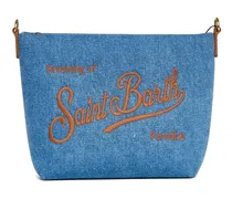 Aline embroidered clutch bag - Blau