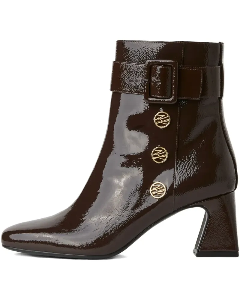 Karl Lagerfeld Schnallenstiefel aus Lackleder - 157 BROWN 157