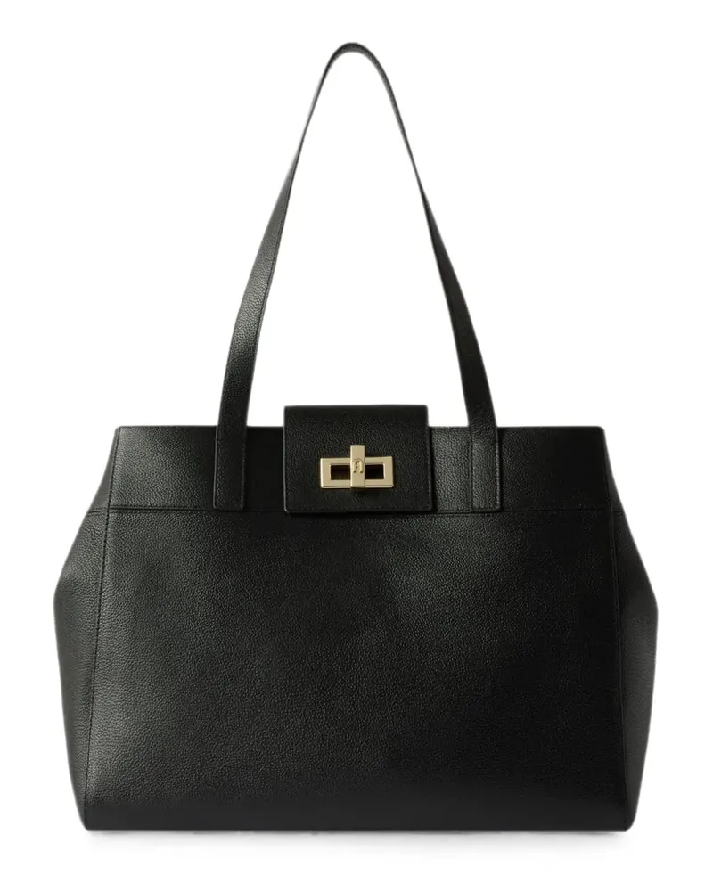 Furla Große Tote Bag aus genarbtem Leder - Schwarz Schwarz