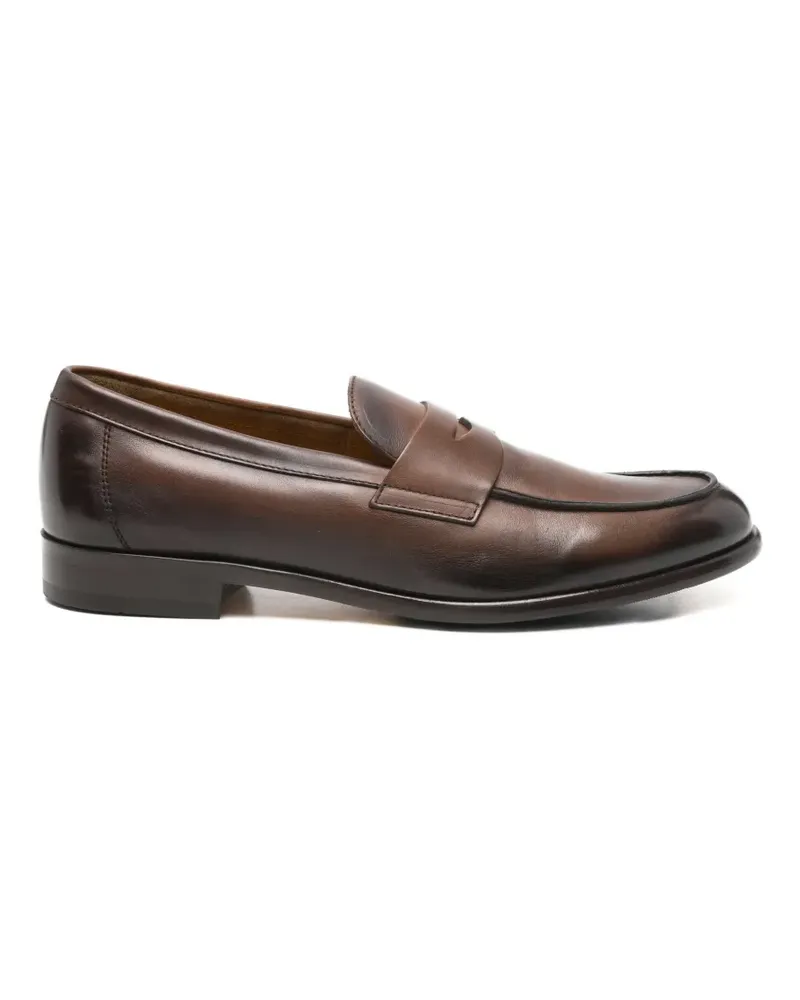 Doucal´s polished leather loafers - Braun Braun