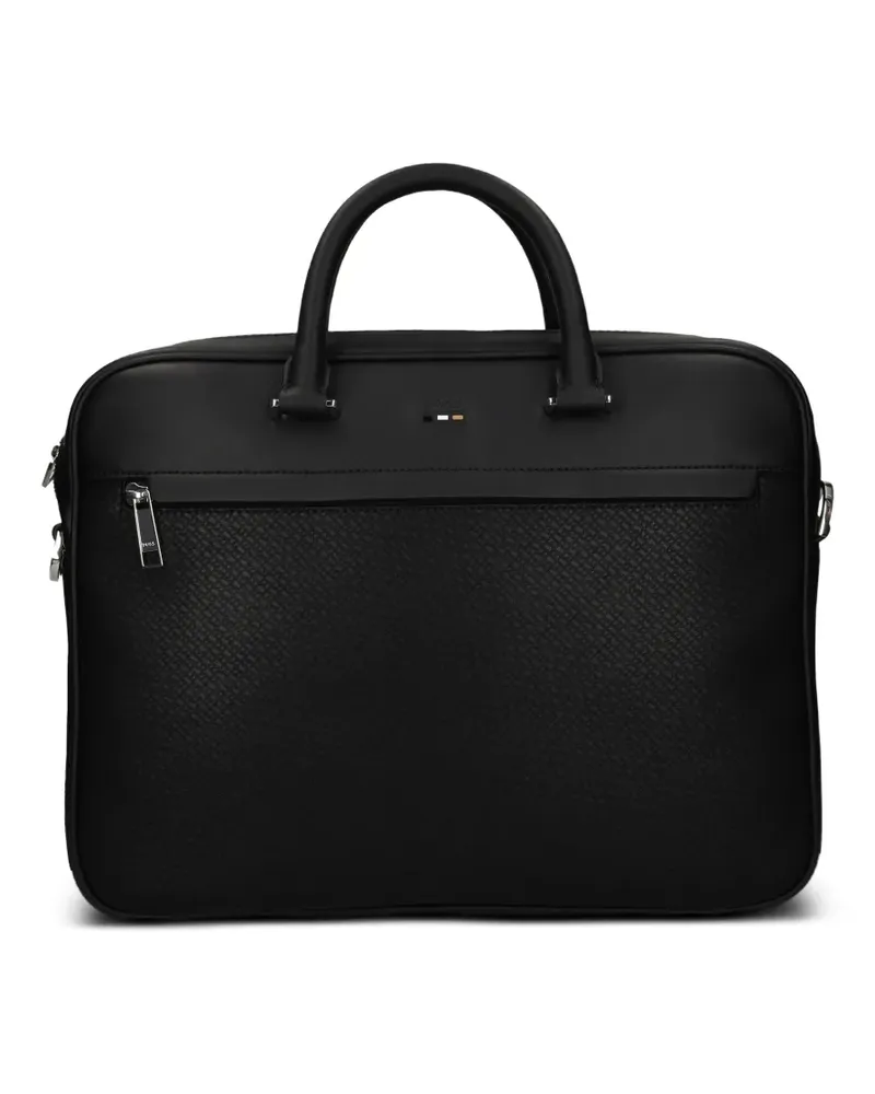HUGO BOSS monogram-patterned briefcase - Schwarz Schwarz