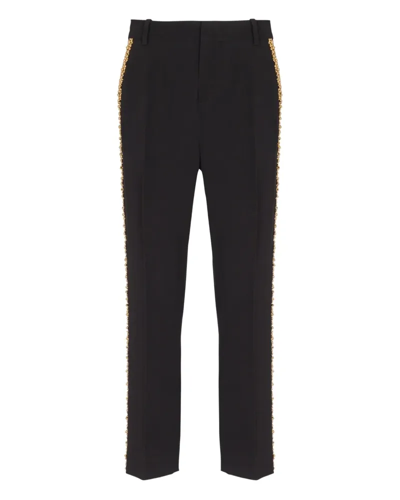 Balmain Bestickte Straight-Leg-Hose - Schwarz Schwarz